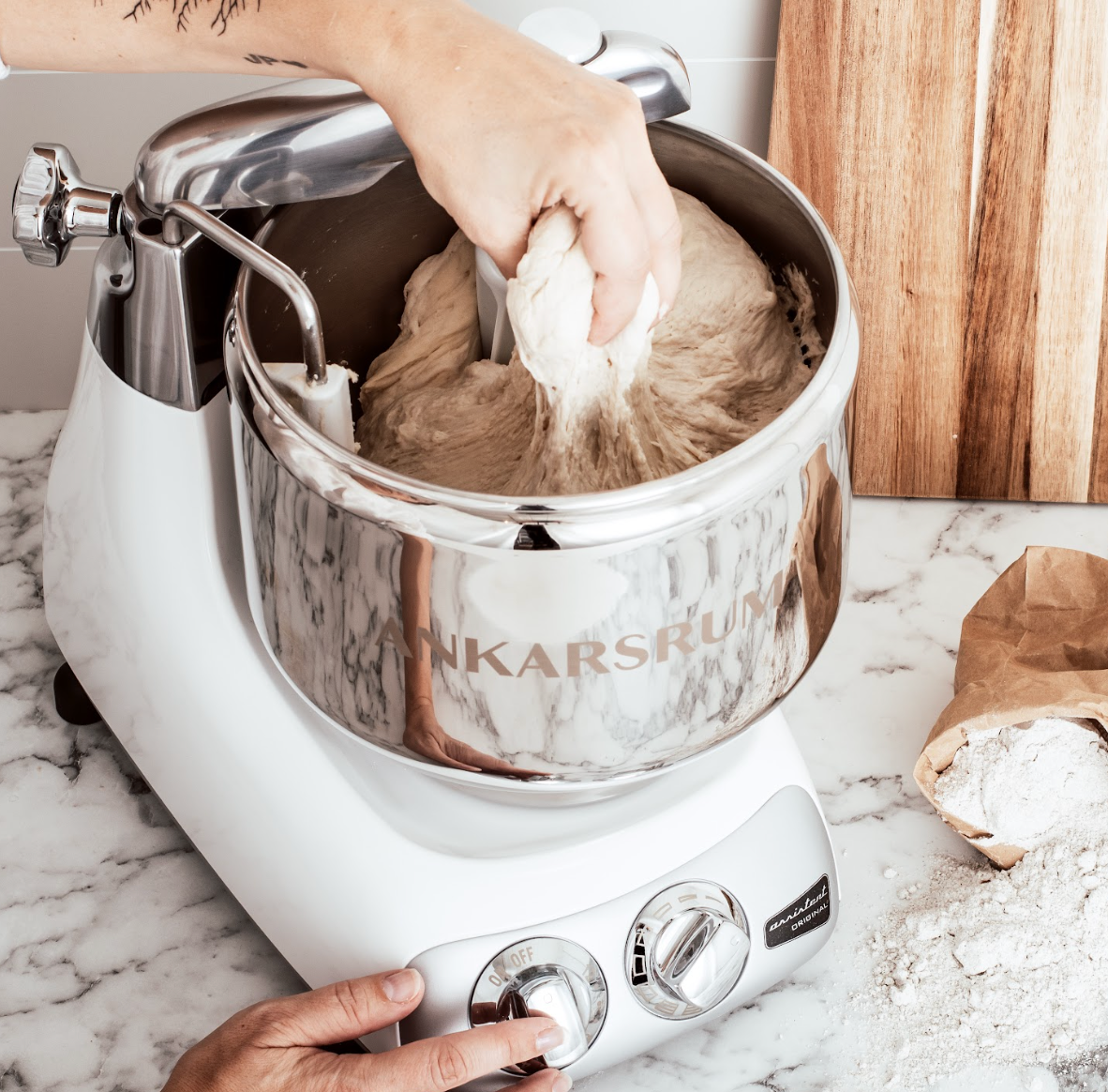 Glossy White Ankarsrum Stand Mixer